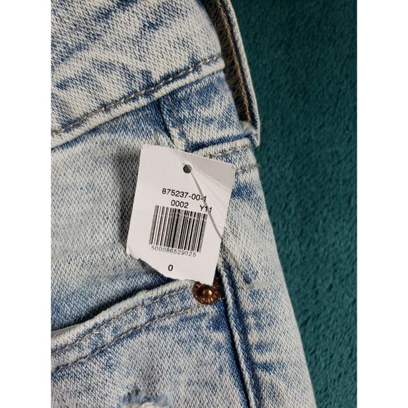 Old Navy Jeans Size 0 Womens Blue Fray Hem Stretch High Rise OG Straight NWT - Picture 3 of 14